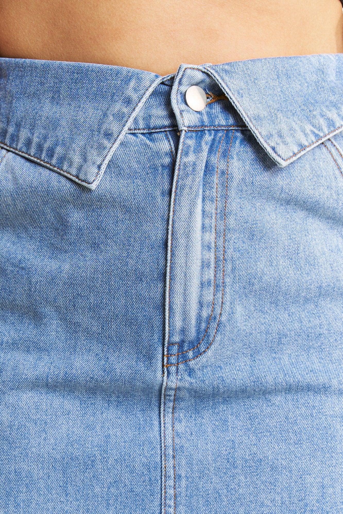 Denim Fold Over Skirt