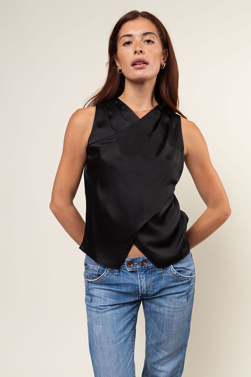 Front Cross Satin Tank