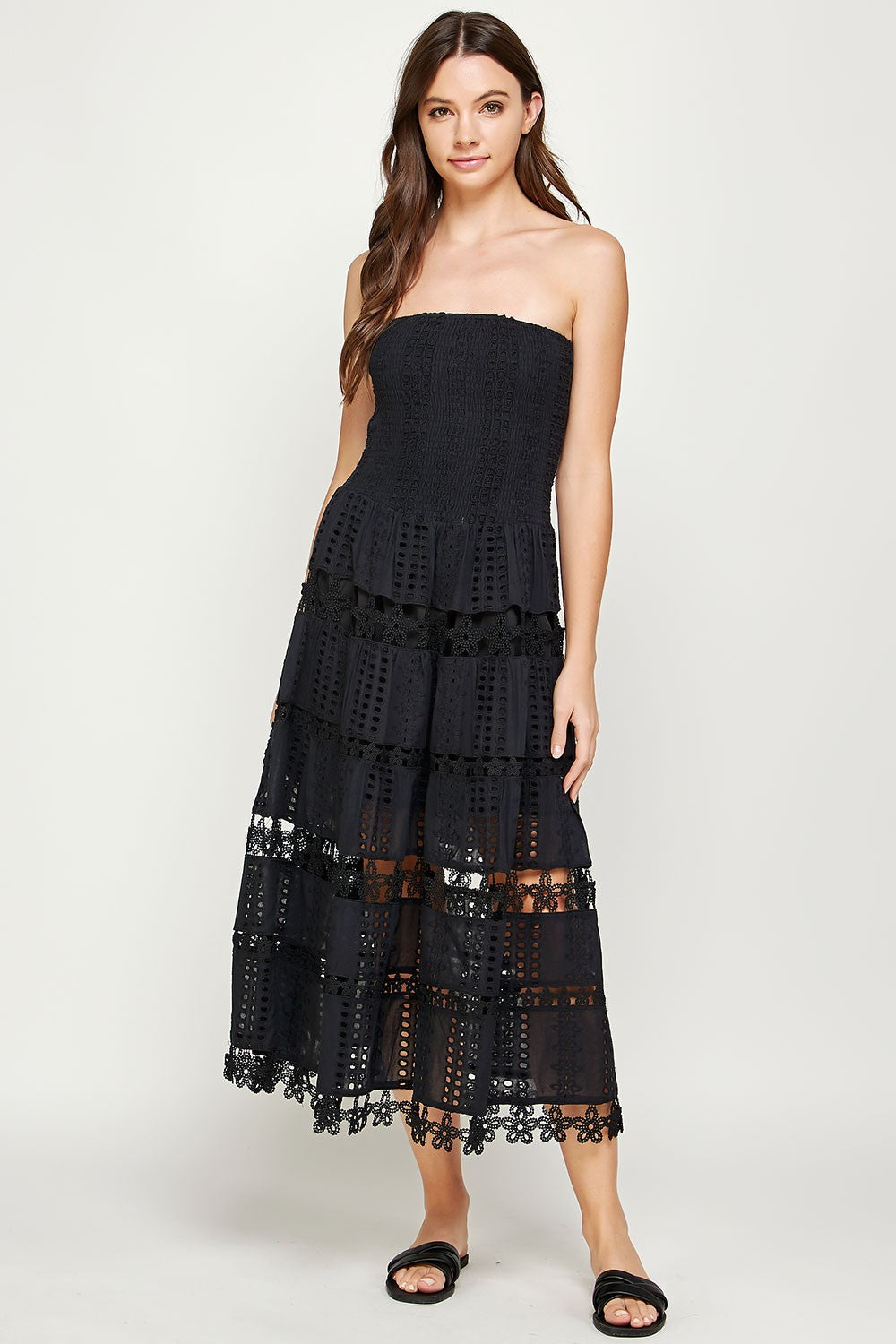 Eyelet Lace Strapless Dress RESTOCK