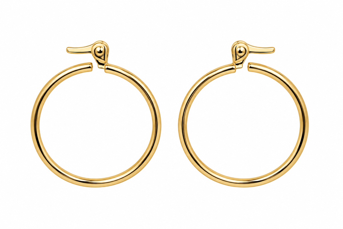 Earring Gold Color Thin Hoop