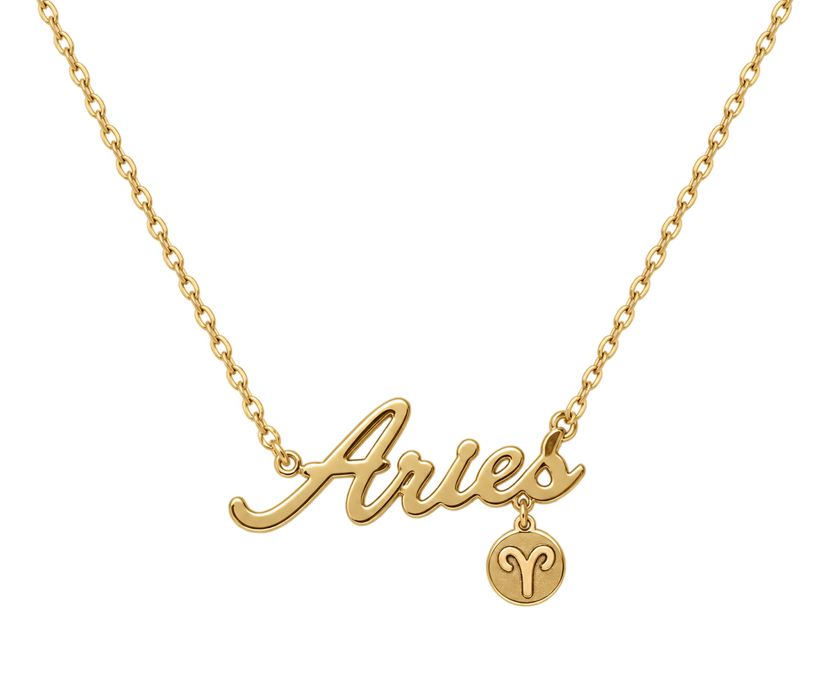 Necklace Zodiac Aries Gold Dipped