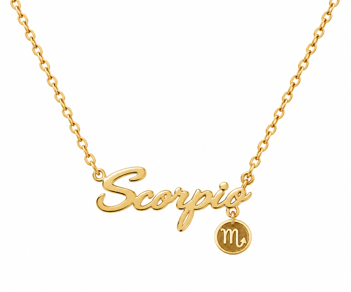 Necklace Zodiac Scorpio Gold Dipped
