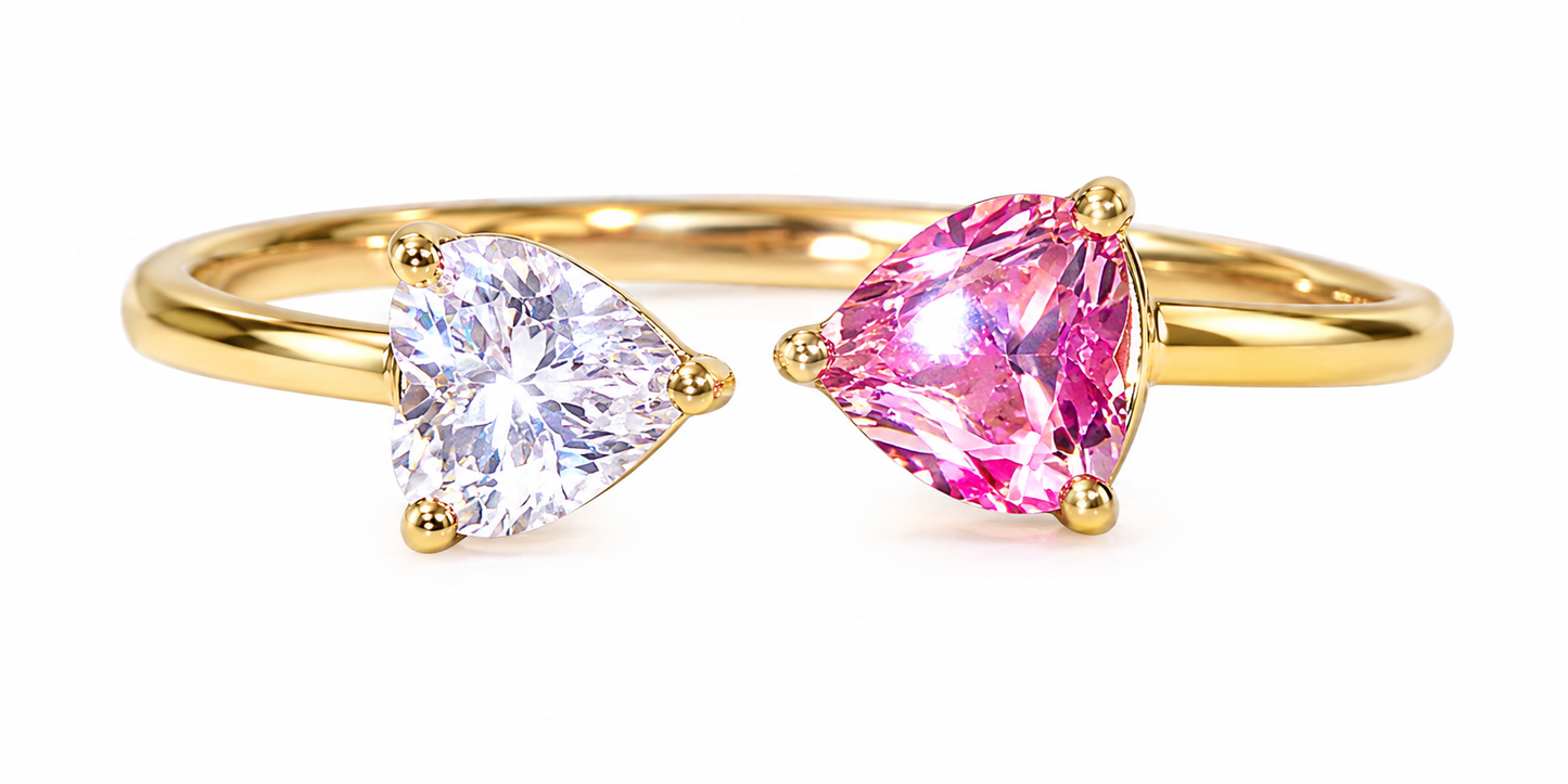 Ring Two Colors Cubic Zirconia