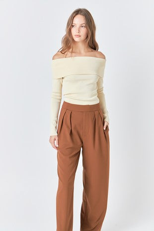 Off The Shoulder Long Sleeve Top