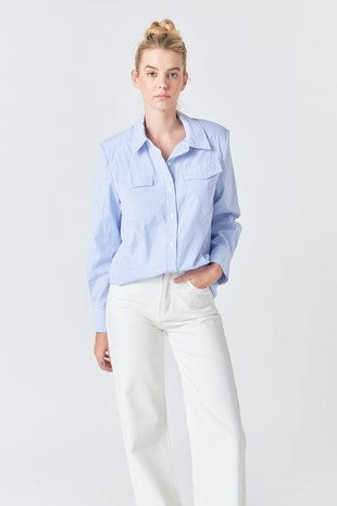Power Shoulder Stripe Shirt