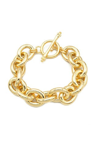 Gold Colored Link Chain Bracelet #70920254