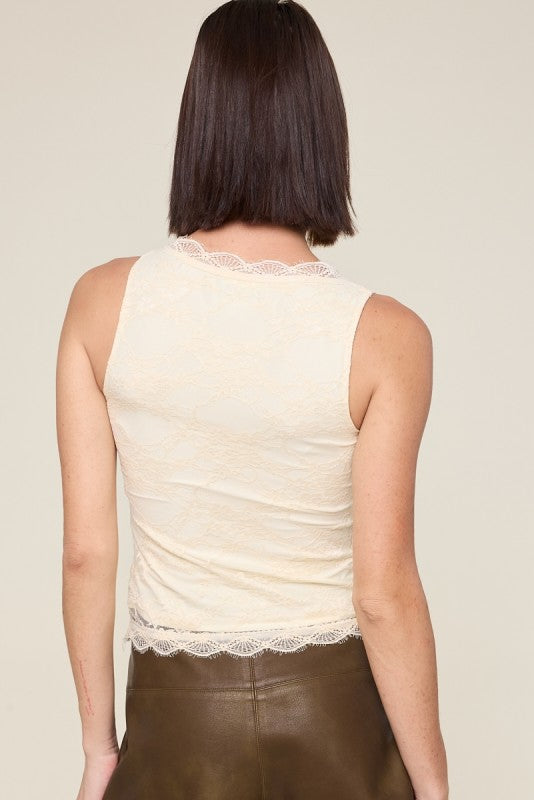 Lace V-Neck Layering Top