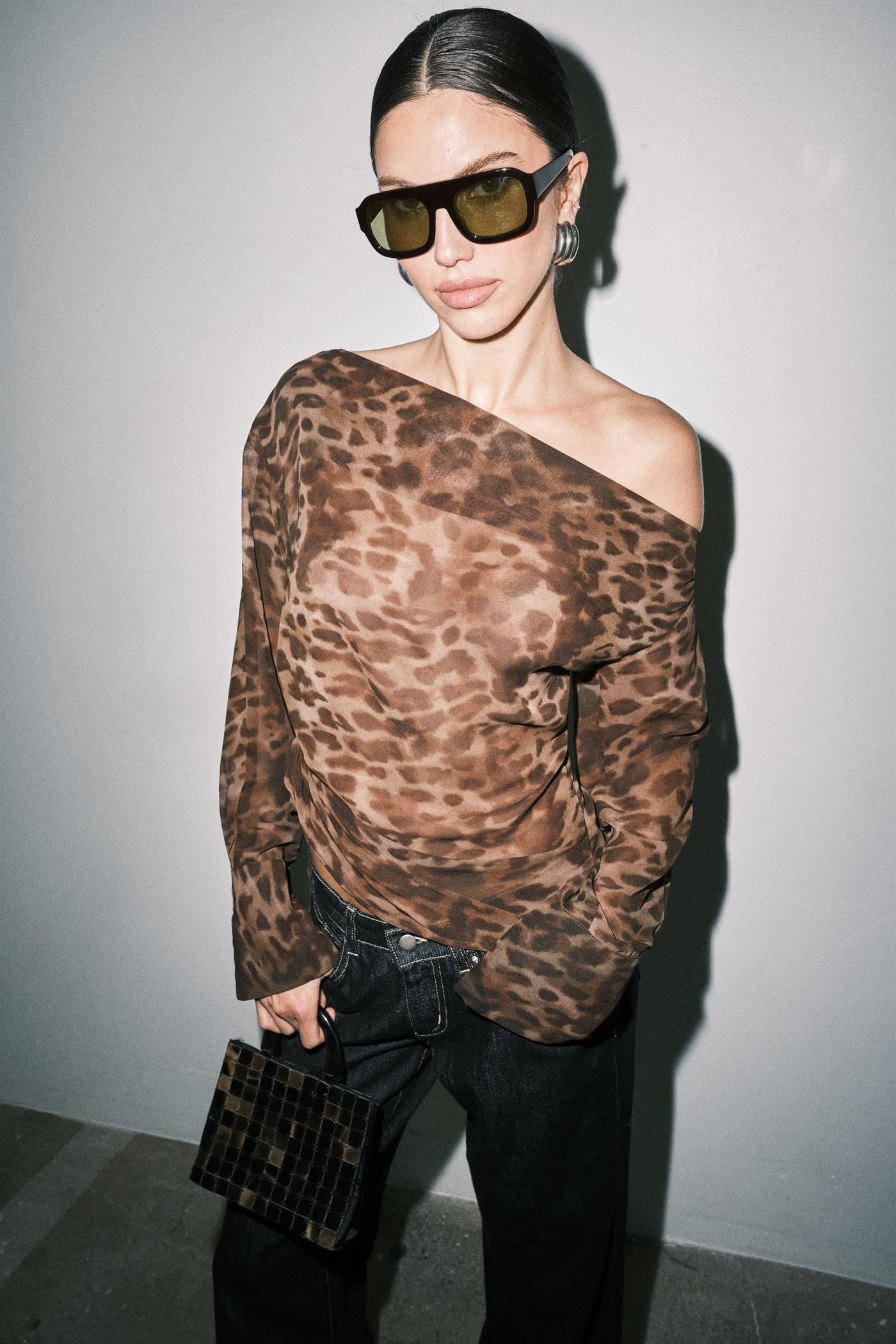 Sheer Animal Print Top