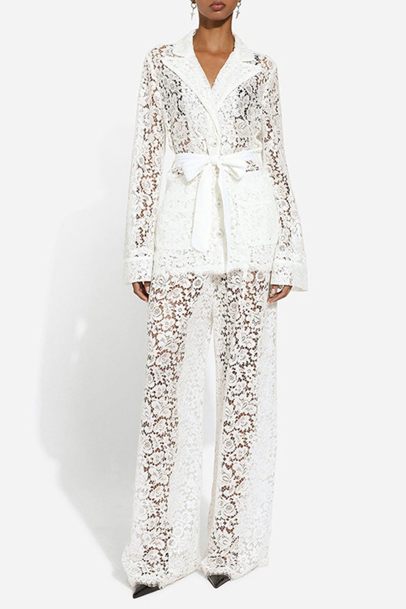Lace Blazer and Pant Set