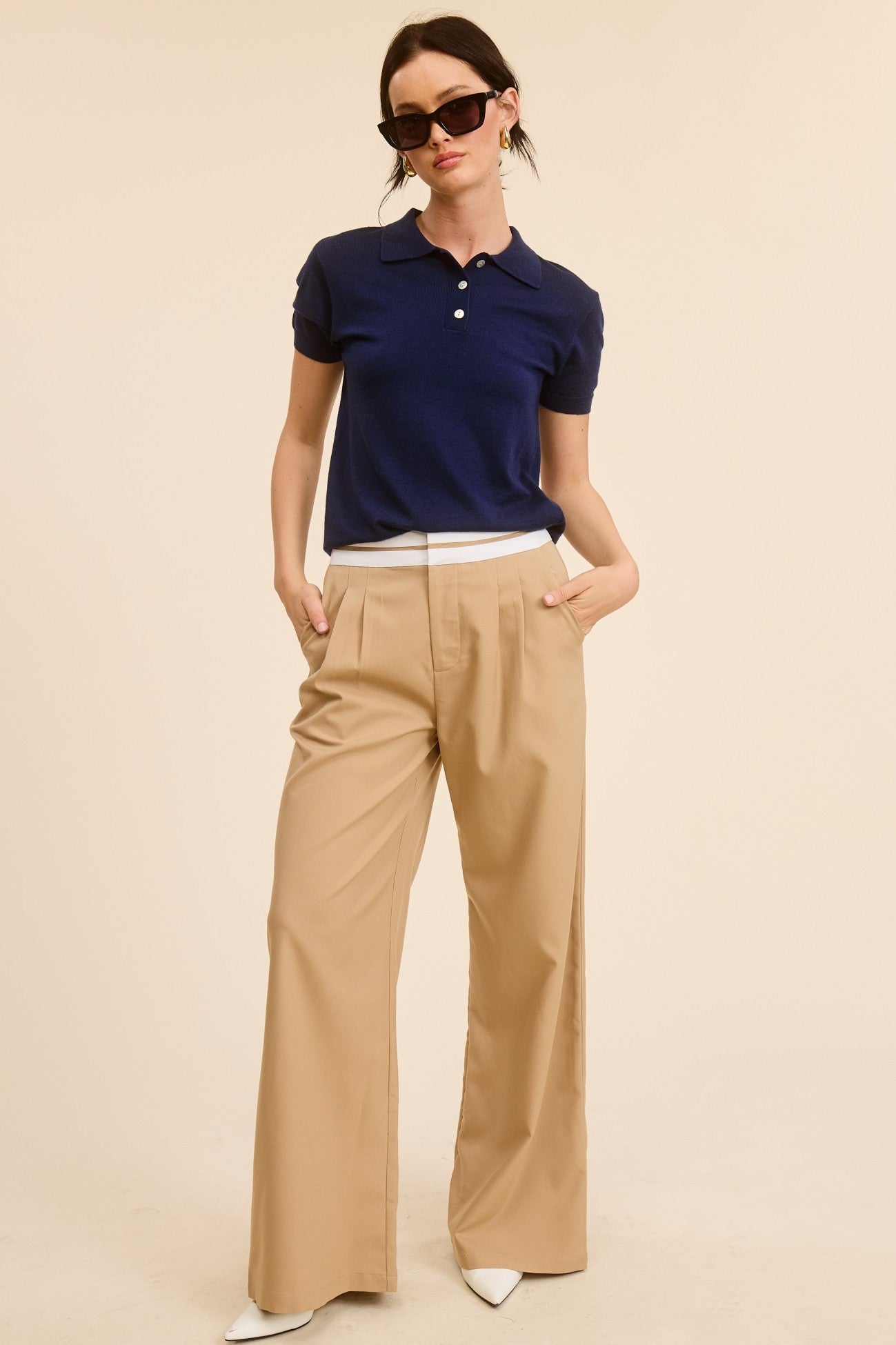 Short Sleeve Collar Top