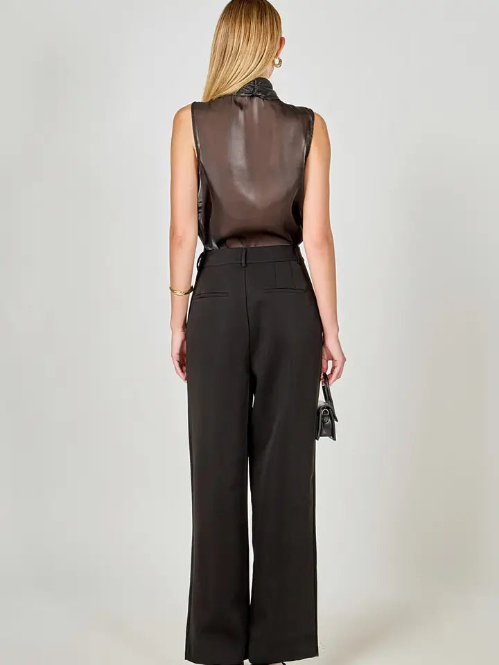 Organza Tie Bow Front Top