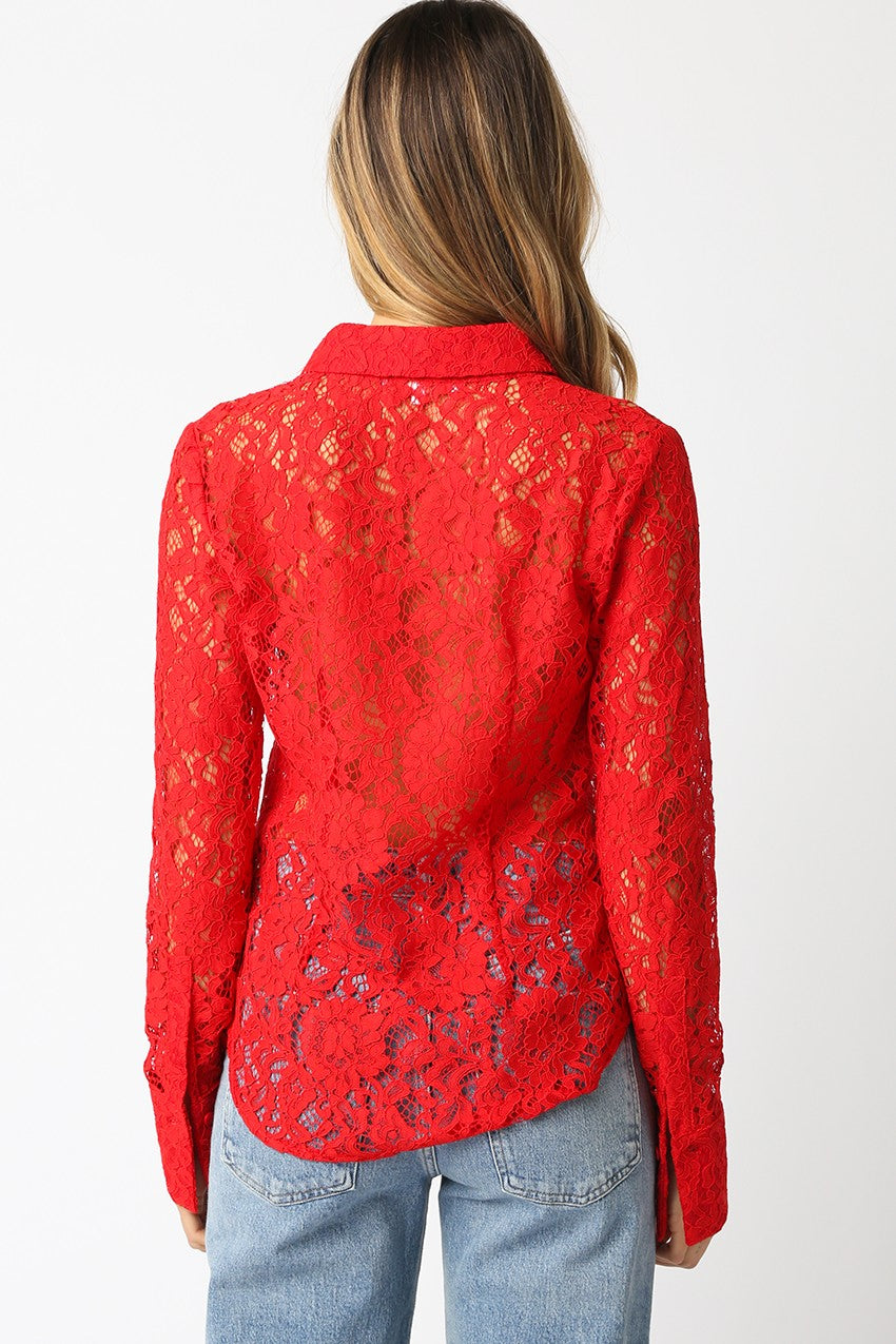 Red Lace Top