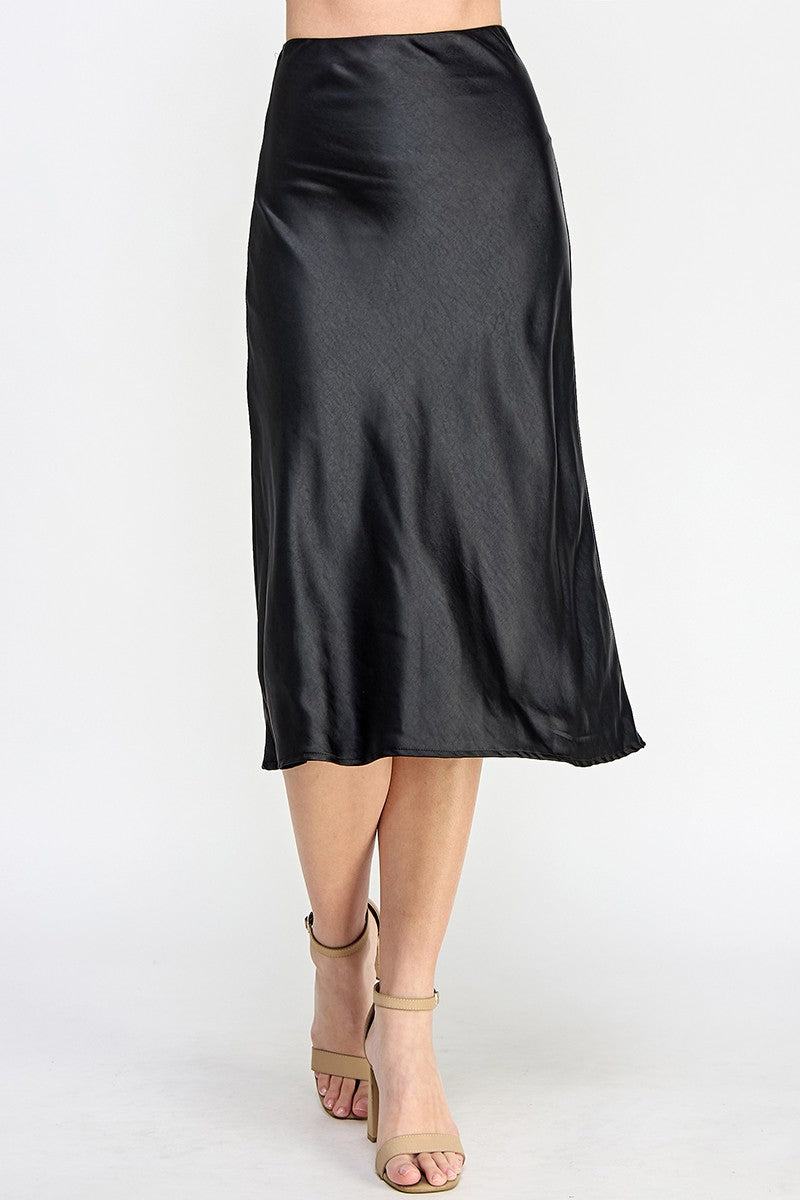 Satin Midi Skirt