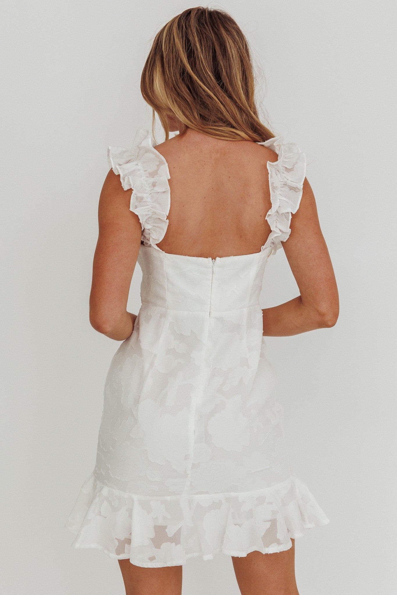 Square Neck Ruffle Dress