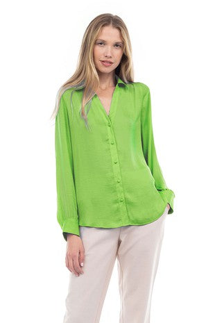 VNeck Button Down Blouse