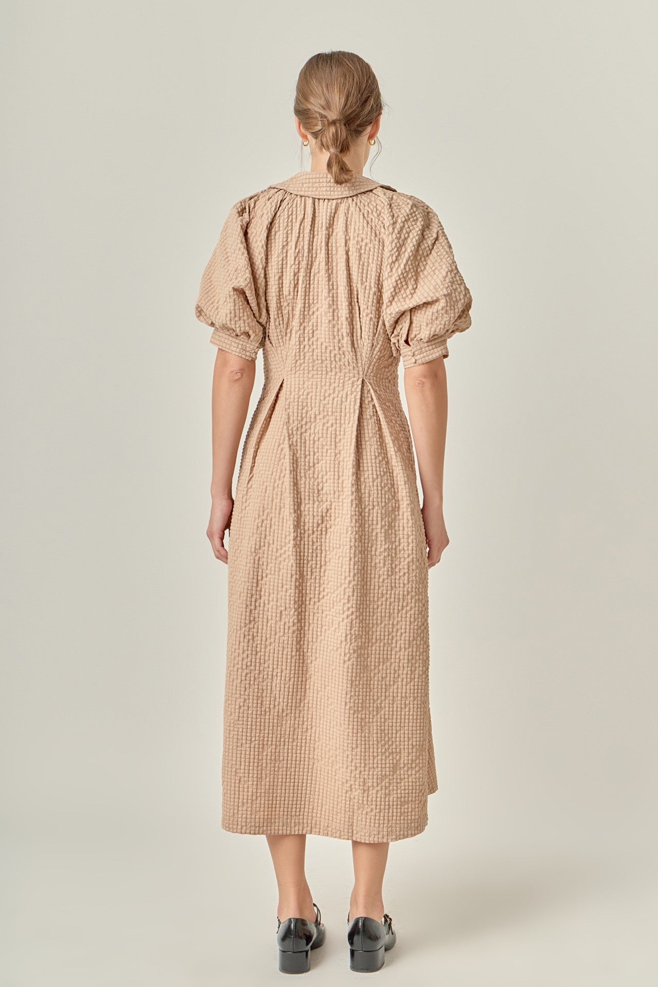 Puff Sleeve Midi Dress