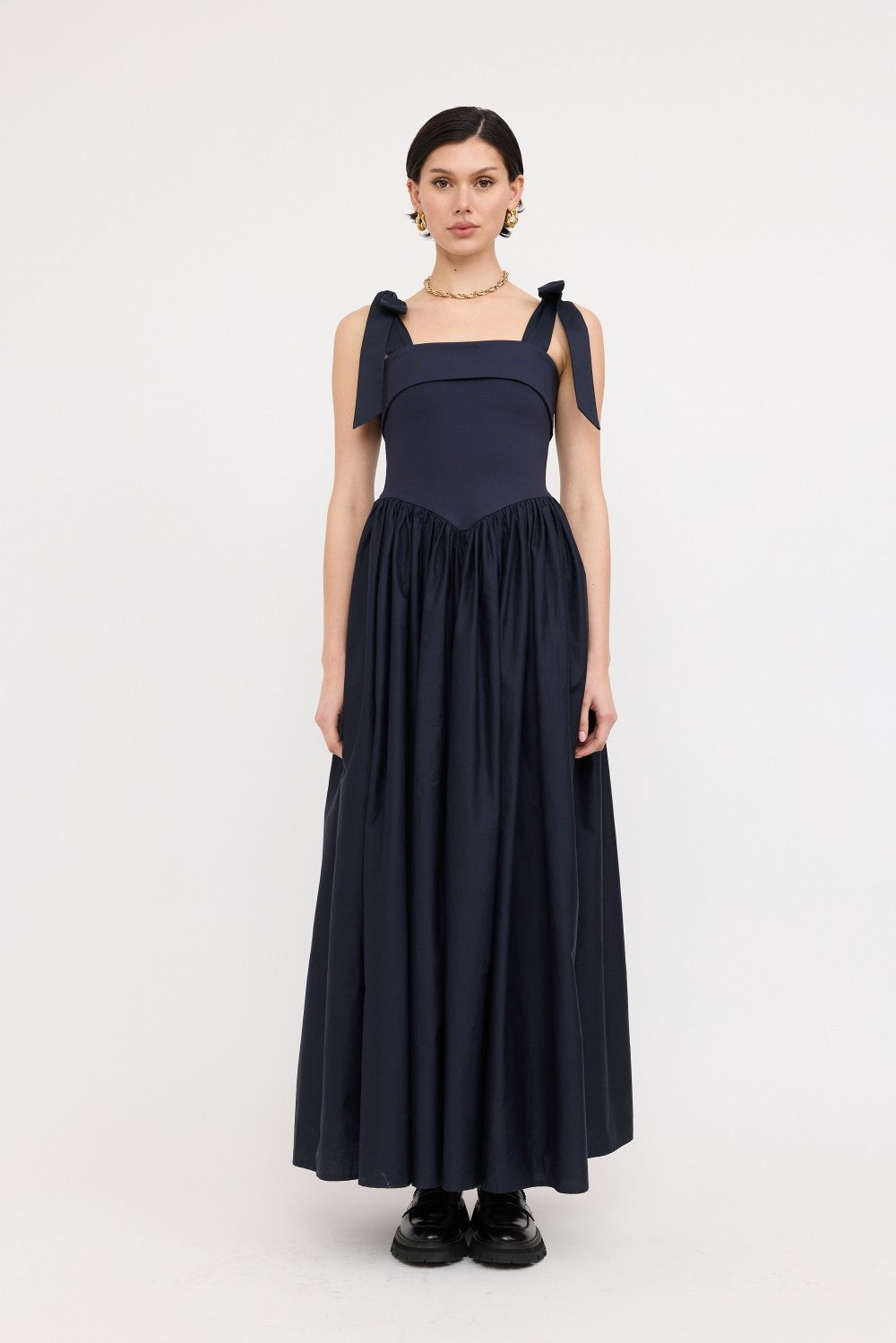 The Karina Navy Dress Shoulder Ties