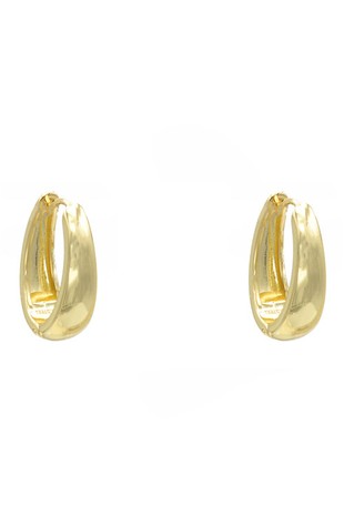 Gold Filled Oval Huggie Earrubg #8003