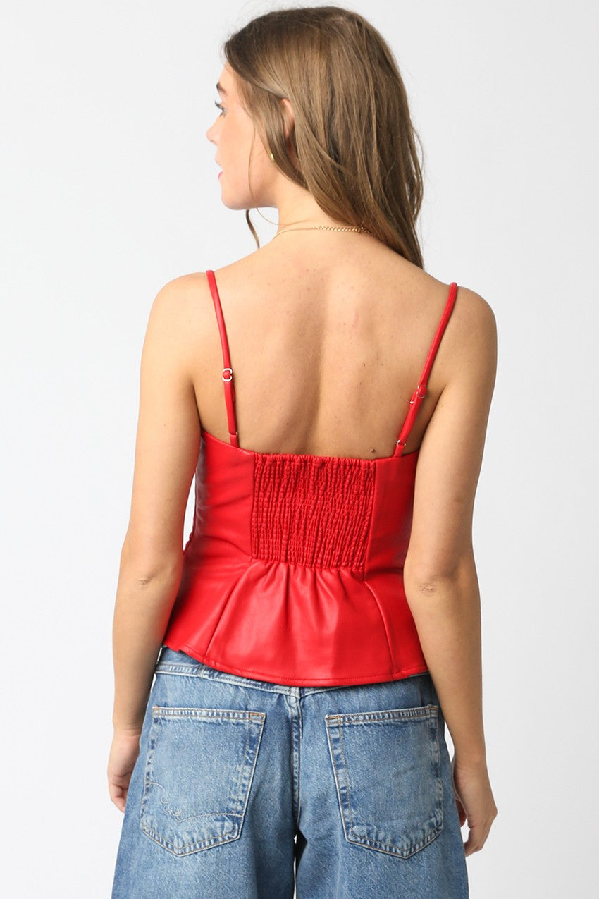 Faux Leather Top