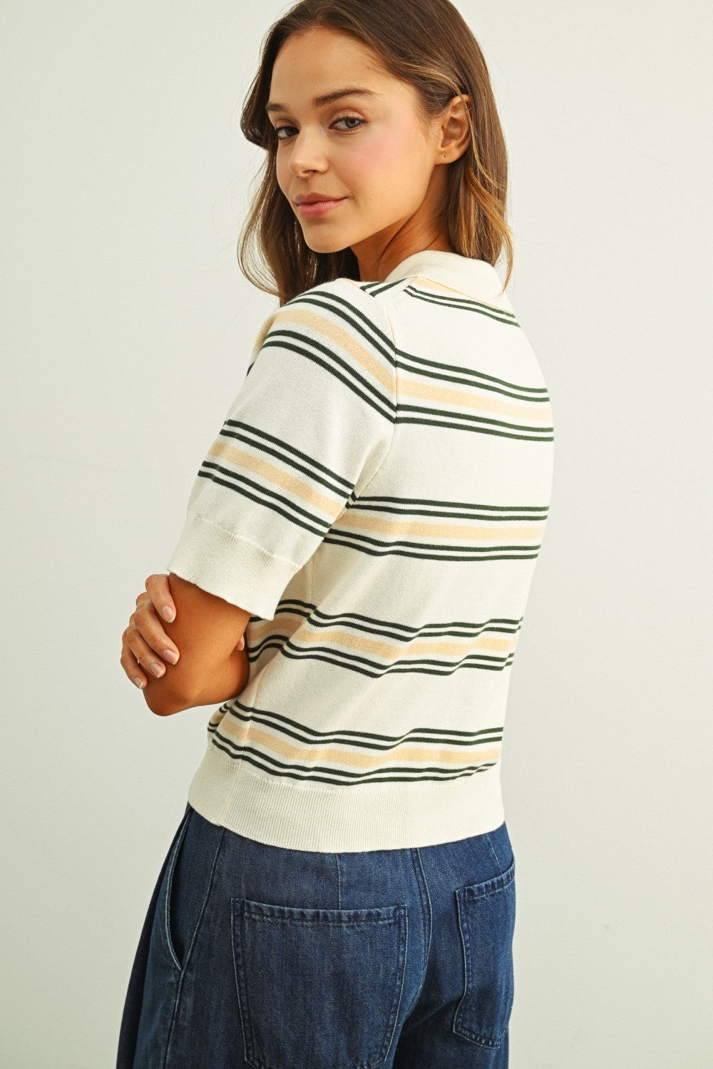 Stripe Polo Top