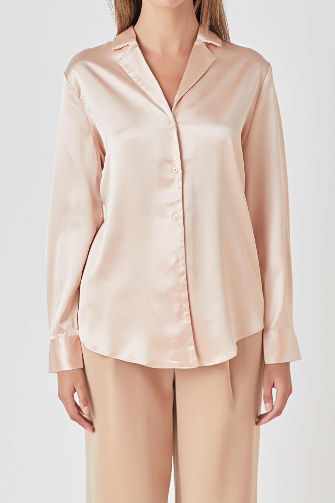Silky Button Top