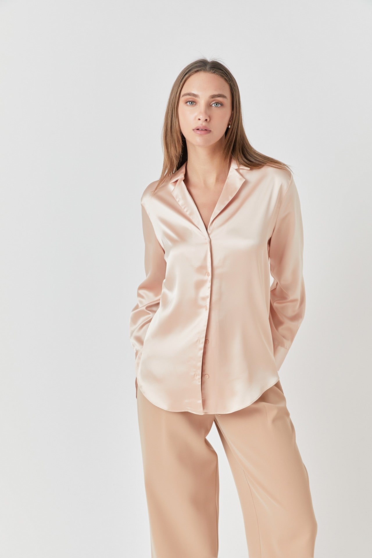 Silky Button Top