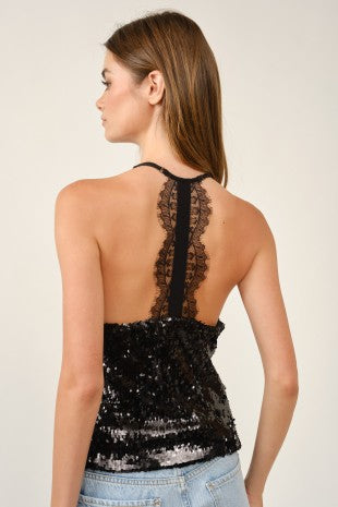 Sequin Halter Top