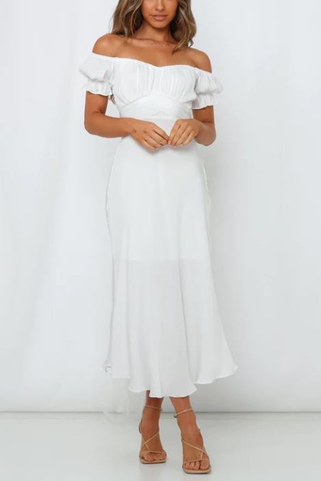 Puff Sleeve White Dress