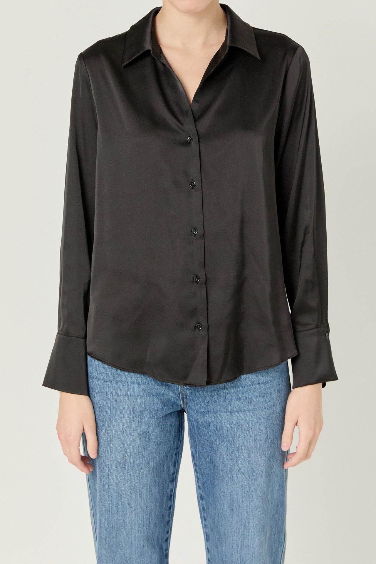 Silky Button Top