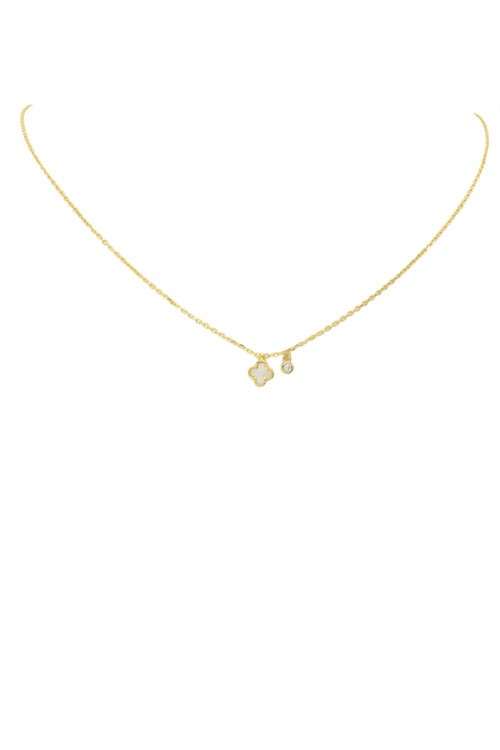 Sterling Silver Gold Plated Clover Necklace #8009