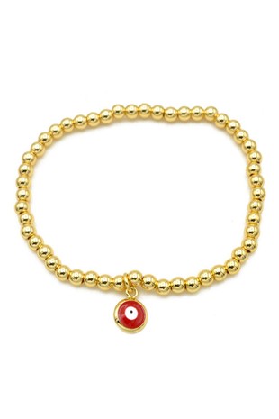 Third Eye Stretch Bracelet Red Charm #1047