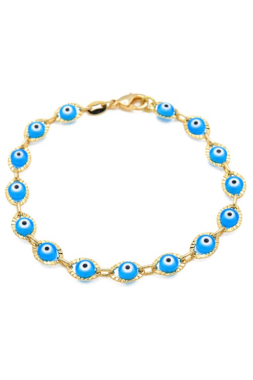 Gold Filled Evil Eye Chain Bracelet #1055