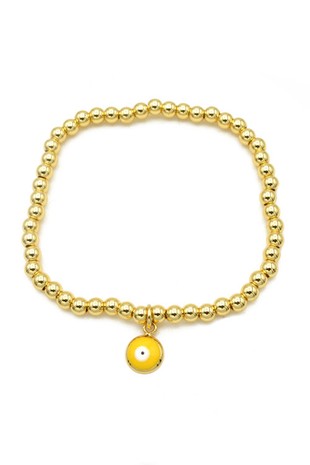 Third Eye Stretch Bracelet Yellow Charm #1048