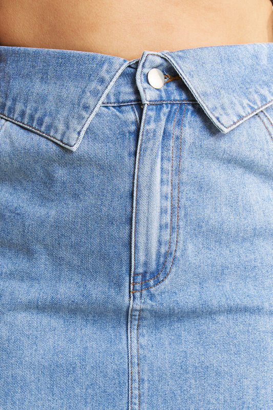 Denim Fold Over Skirt