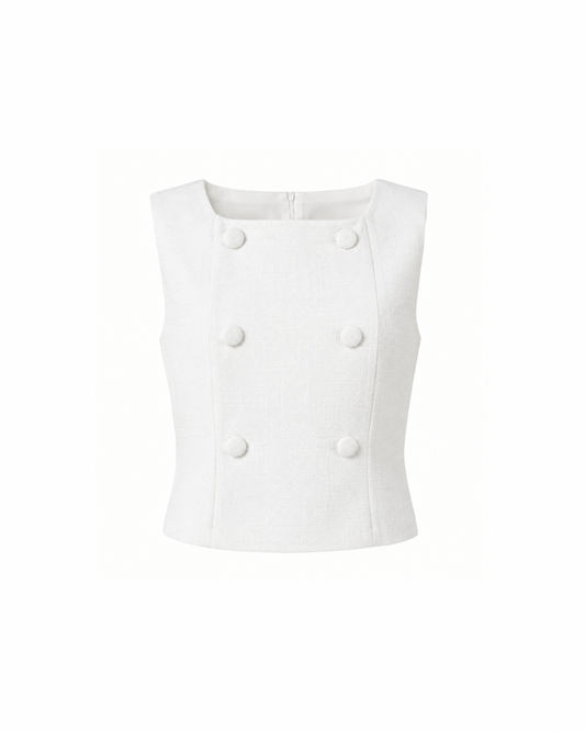 Double Breasted Crop Vest