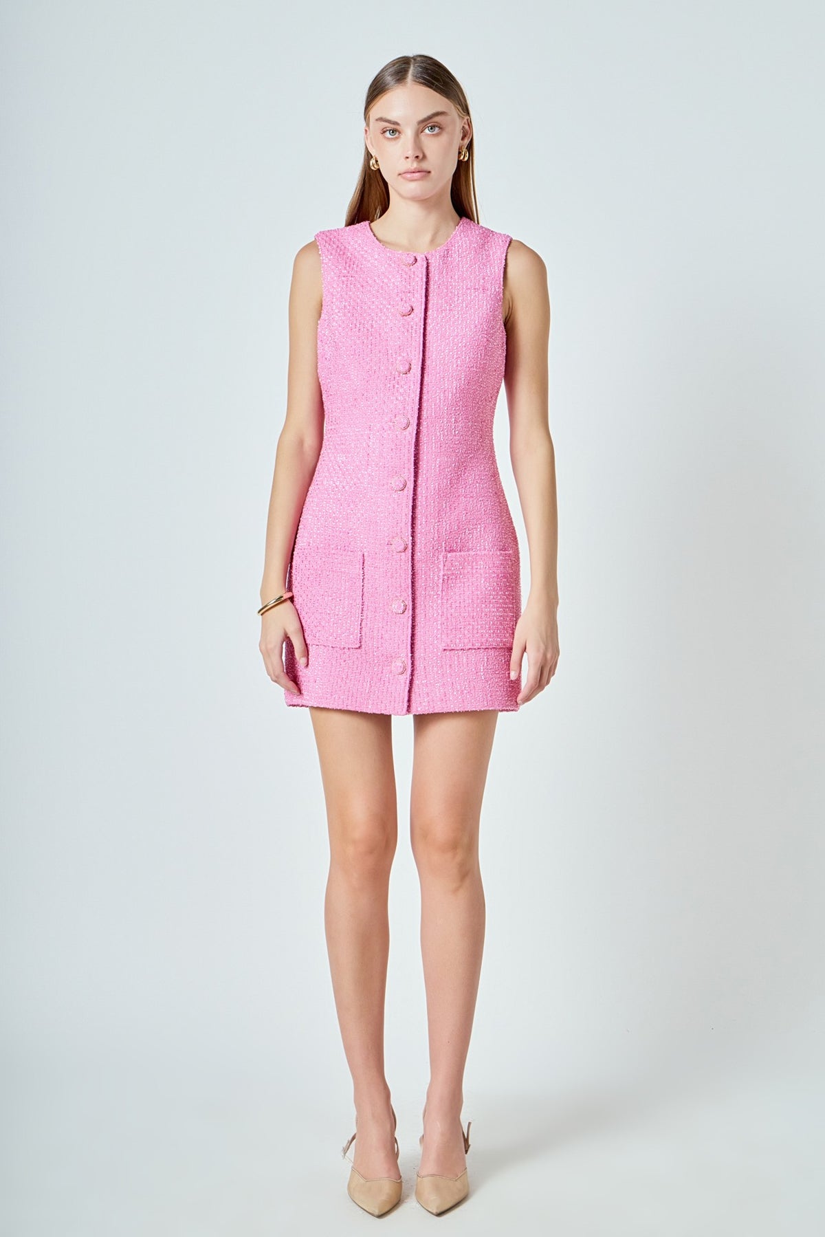 Pink Boom Tweed Pink Dress – pum bum
