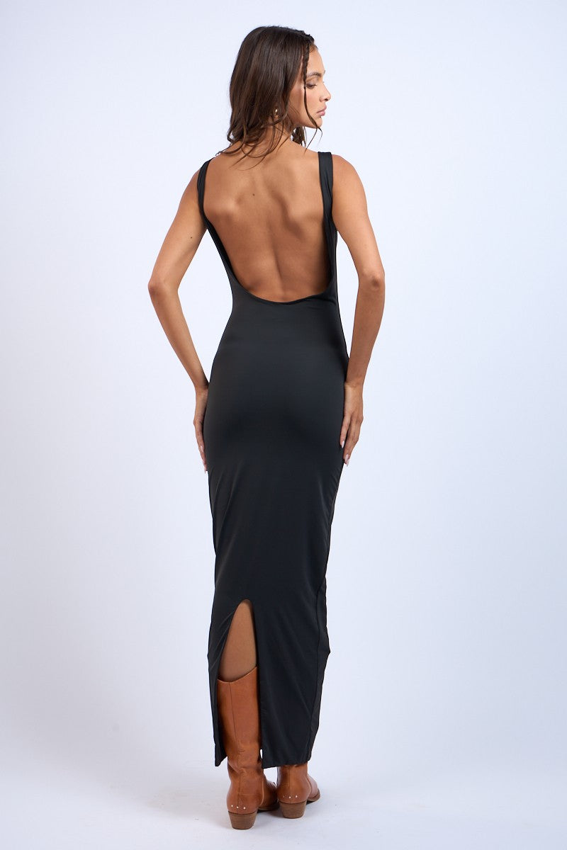 Black Open Back Dress