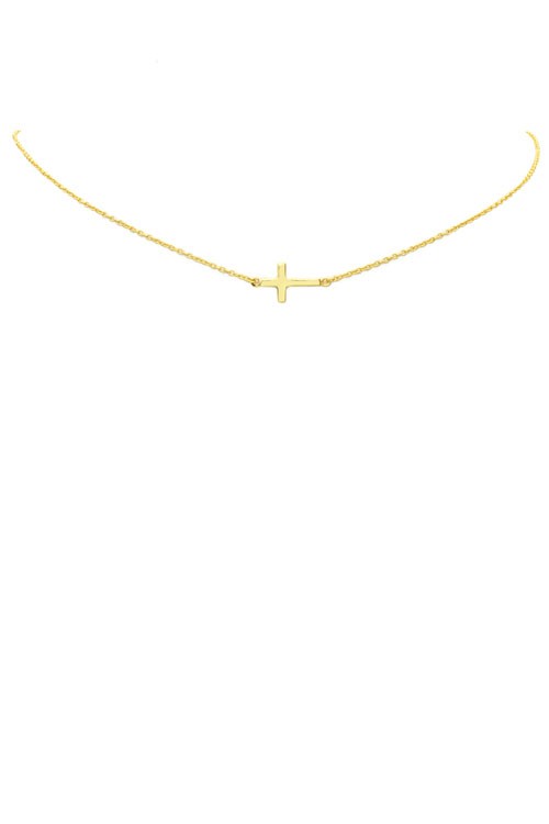Sterling Silver Gold Plated Cross Necklace #102510