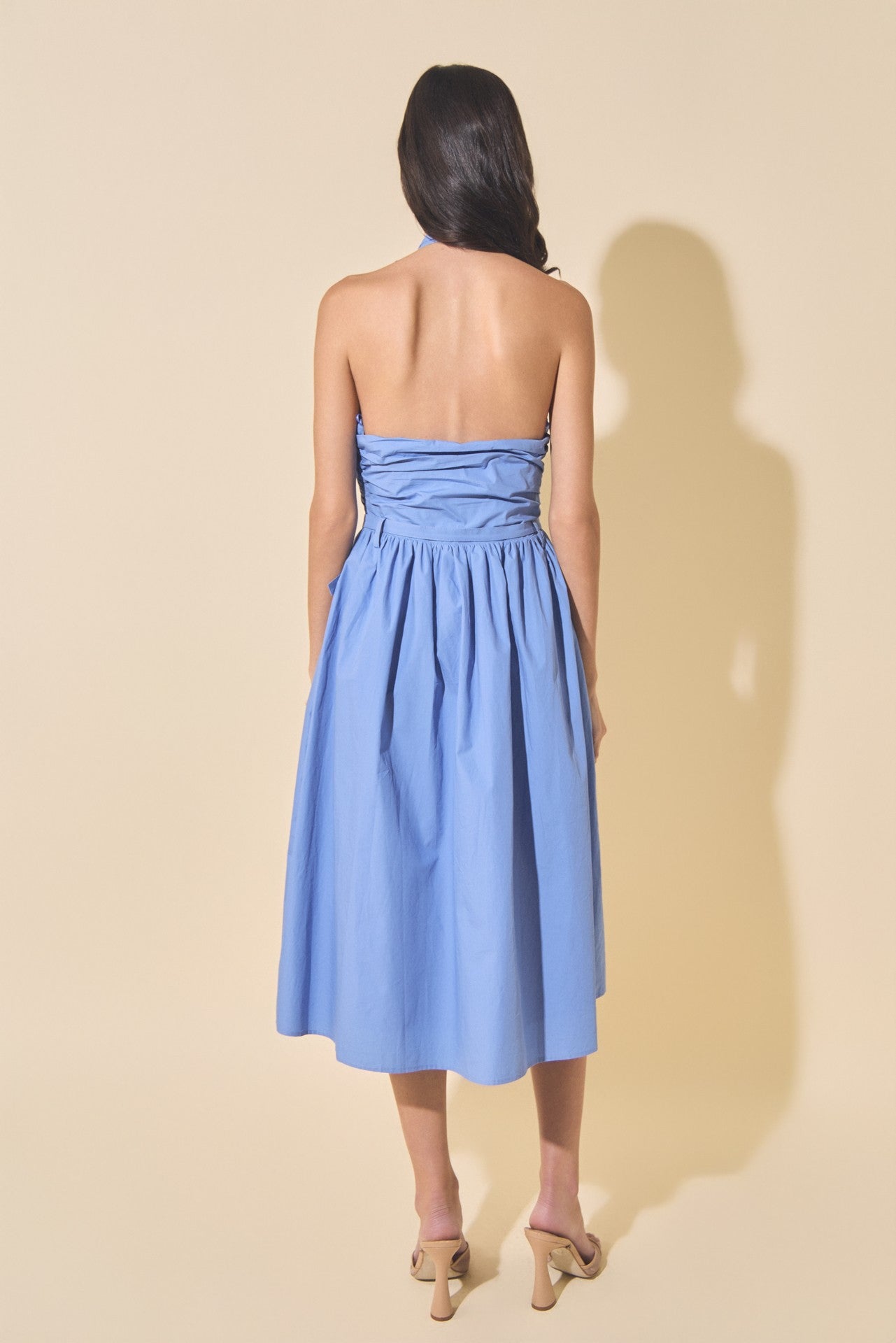 Cross Halter Midi Dress