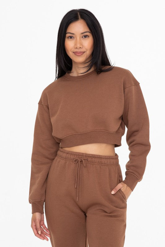 Cropped Fleece Sweatshirt