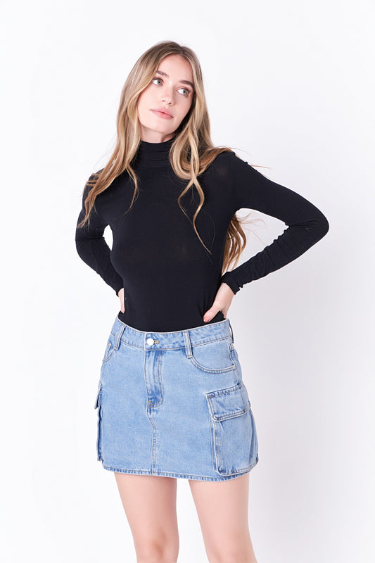 Denim Cargo Skirt