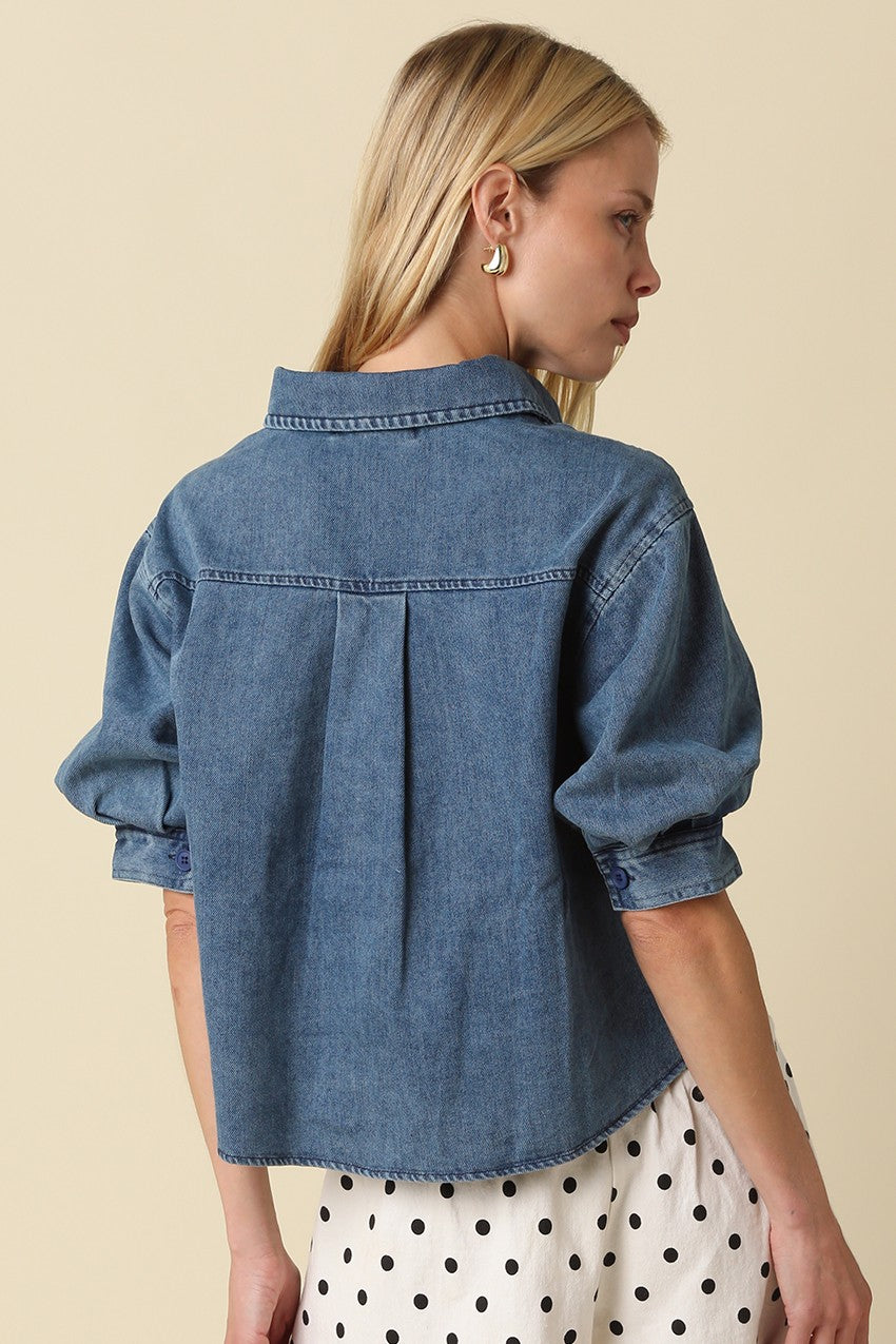 Cropped Denim Top
