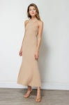 Designer Criss Cross Beige Dress