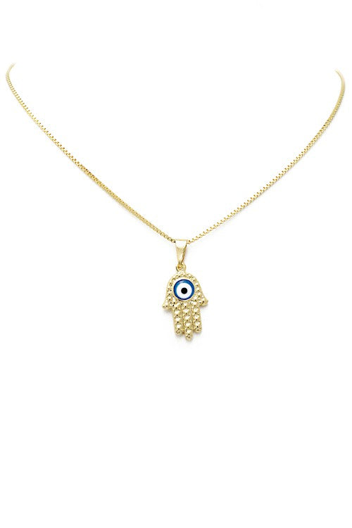 Gold Filled Hamsa Pendant Necklace #30004