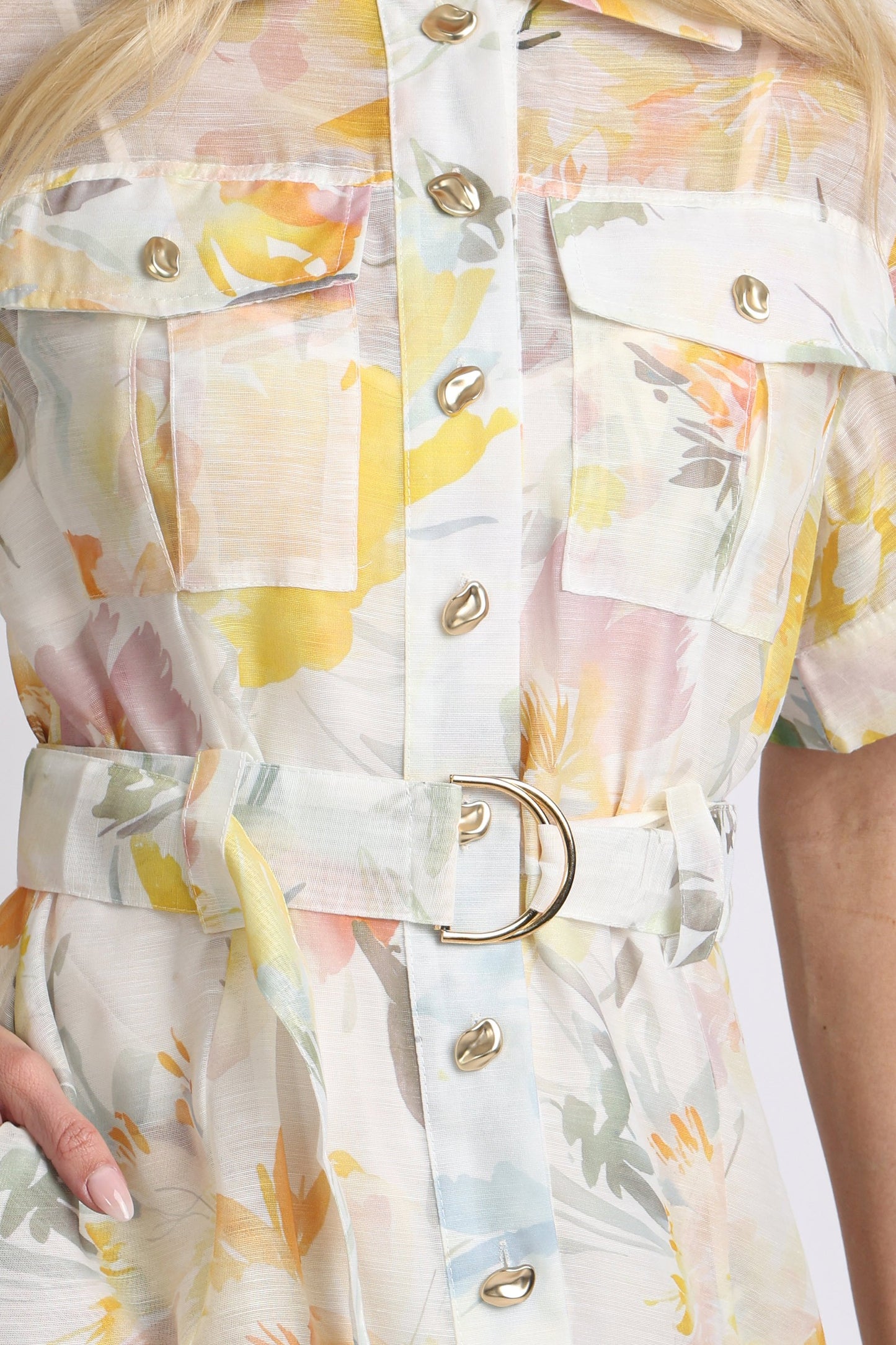 Floral Belt Dress