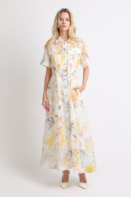 Floral Belt Dress