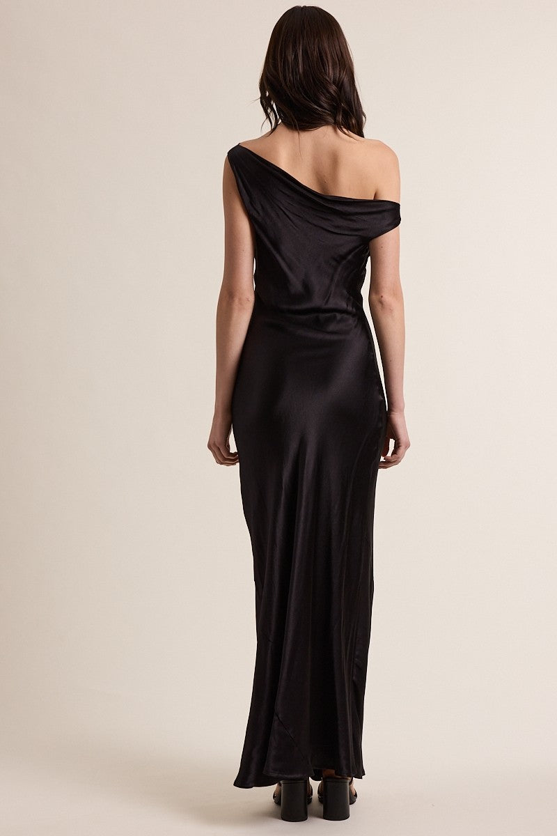 Satin One Shoulder Dress
