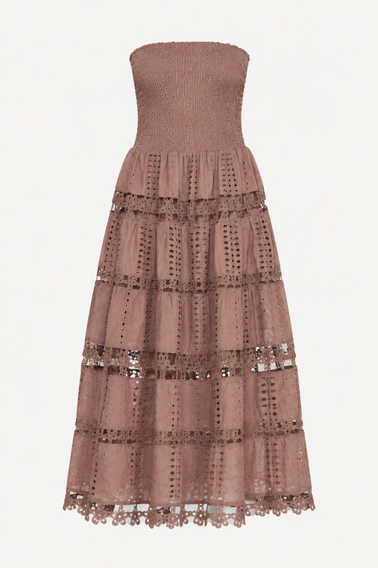 Eyelet Lace Strapless Dress