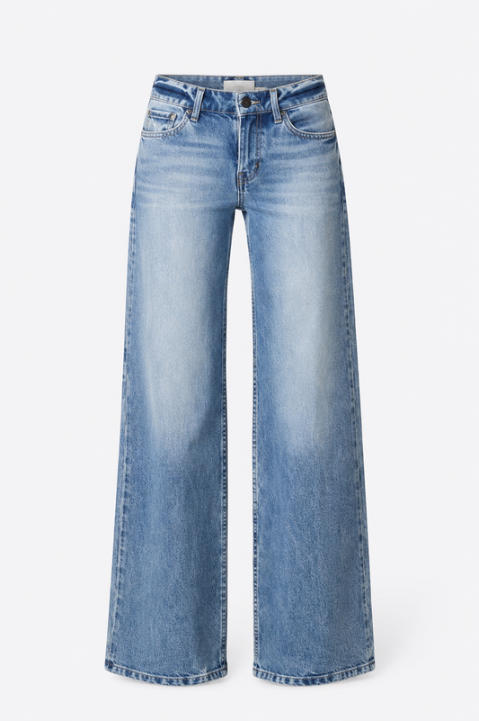 The Mid Rise Wide Leg Denim