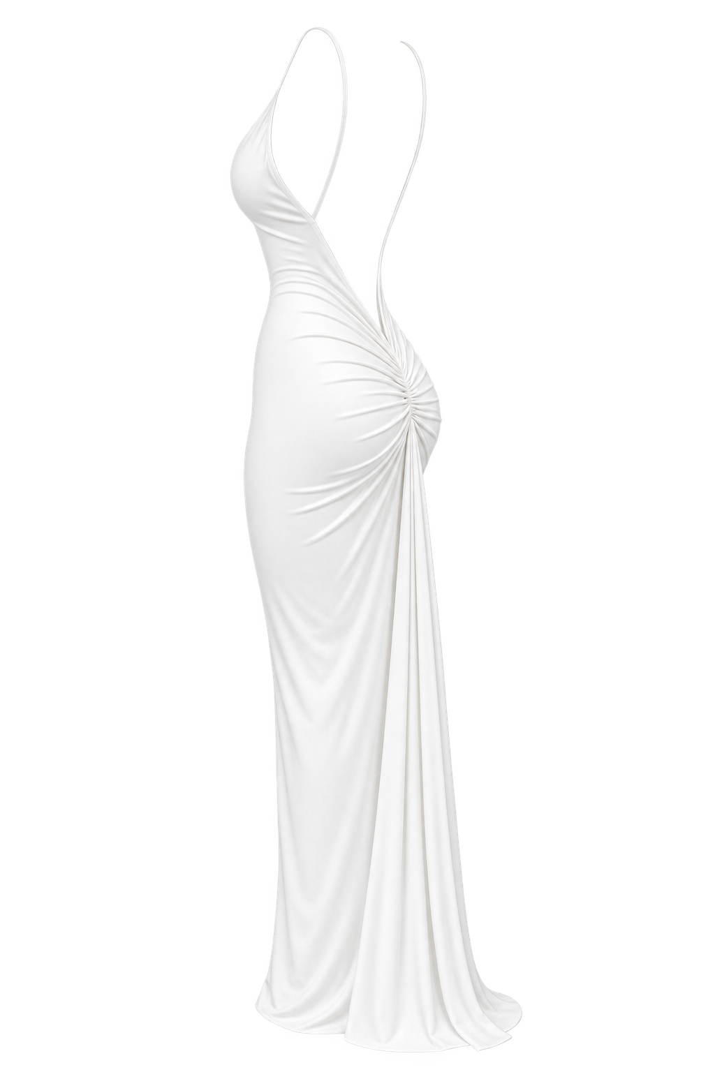 Open Back White Dress